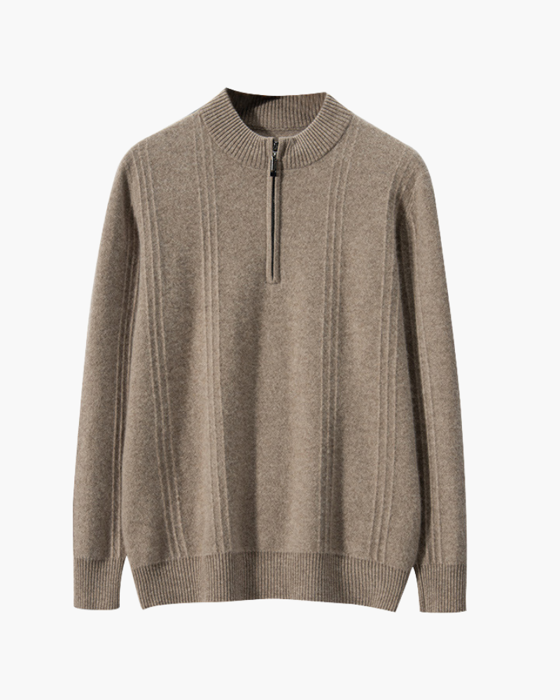Grezam | Men’s 100% Cashmere Half Zip Sweater