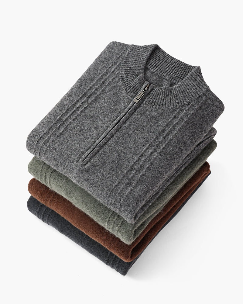 Grezam | Men’s 100% Cashmere Half Zip Sweater