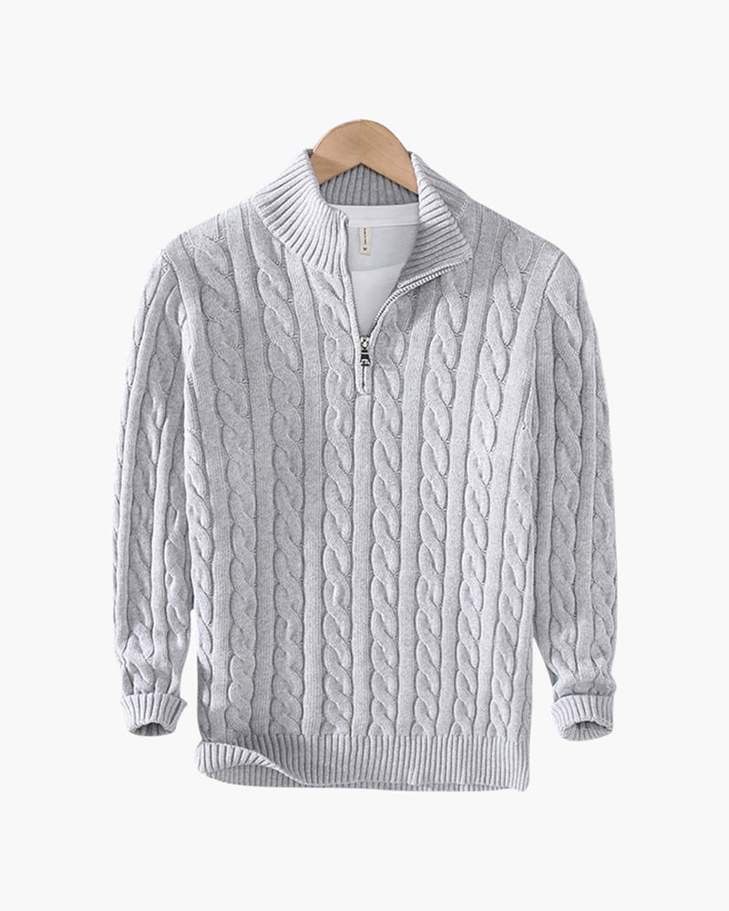 Grezam | Men’s Wool Half Zip Sweater Warm Classic Fit