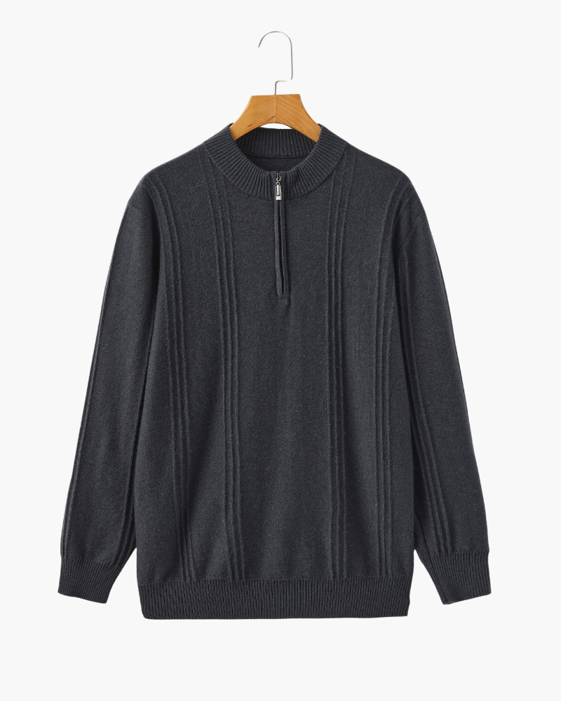 Grezam | Men’s 100% Cashmere Half Zip Sweater