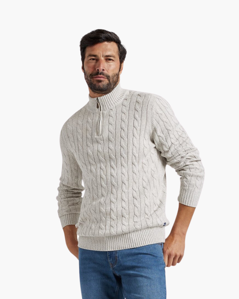 Grezam | Men’s Wool Half Zip Sweater Warm Classic Fit