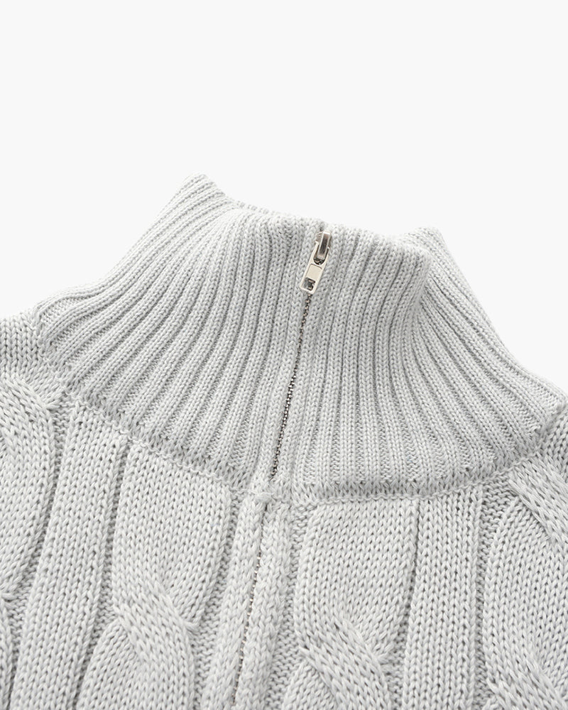 Grezam | Men’s Wool Half Zip Sweater Warm Classic Fit