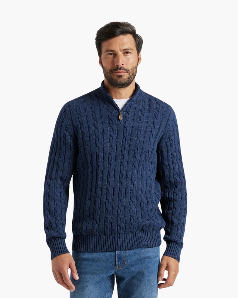 Grezam | Men’s Wool Half Zip Sweater Warm Classic Fit