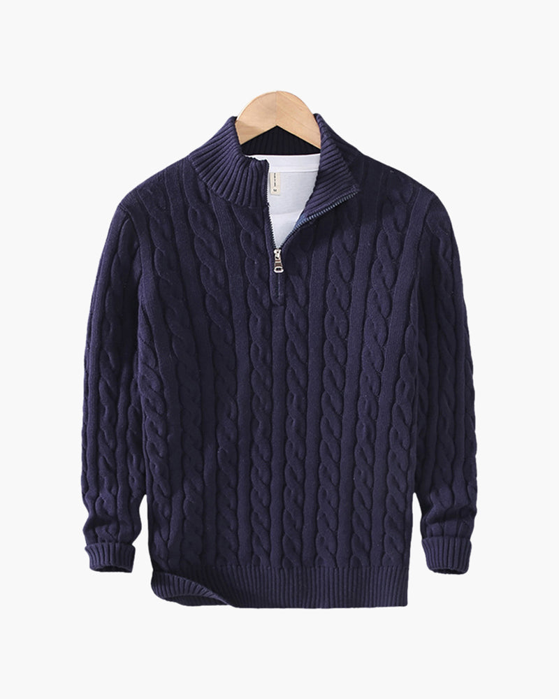 Grezam | Men’s Wool Half Zip Sweater Warm Classic Fit