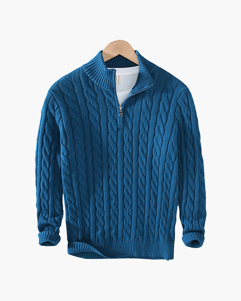 Grezam | Men’s Wool Half Zip Sweater Warm Classic Fit