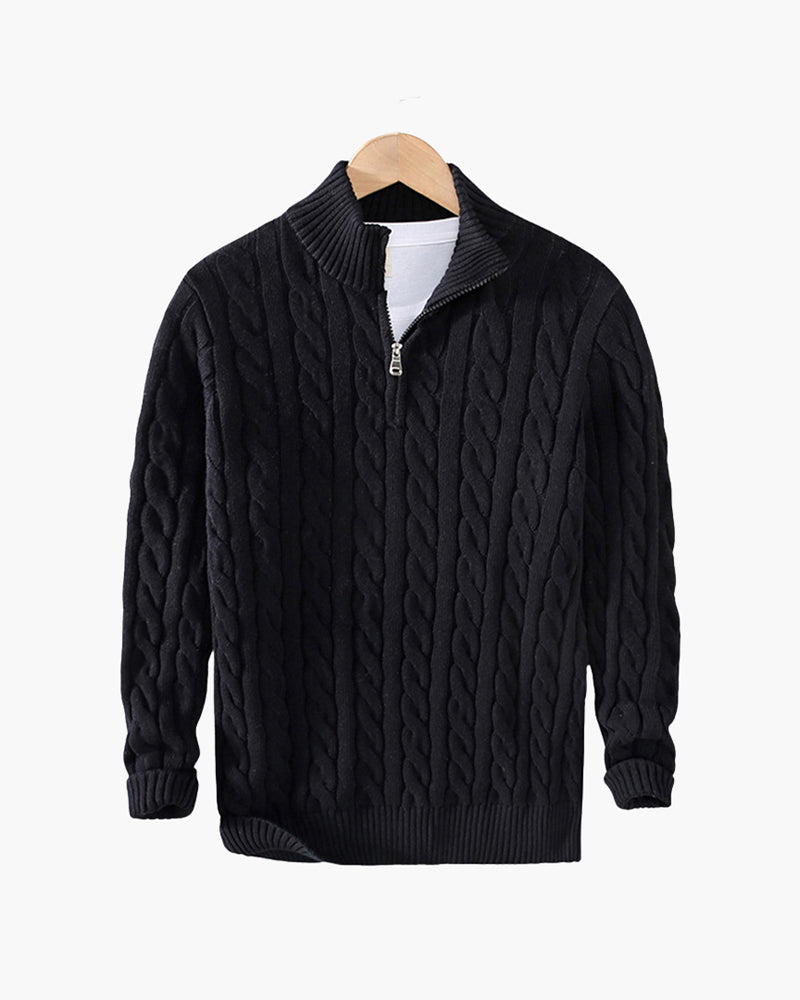Grezam | Men’s Wool Half Zip Sweater Warm Classic Fit