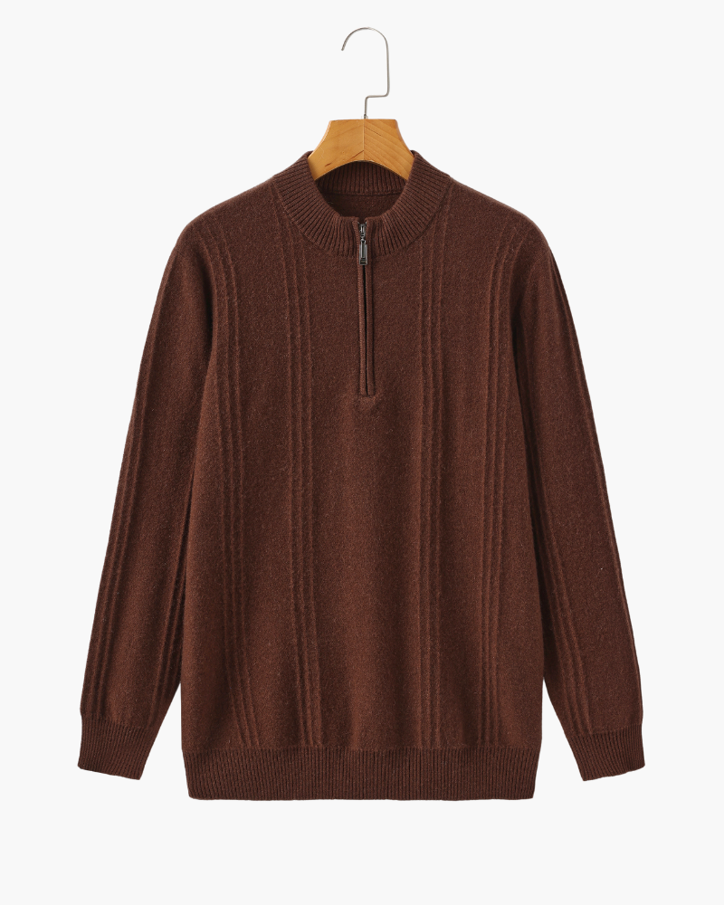 Grezam | Men’s 100% Cashmere Half Zip Sweater