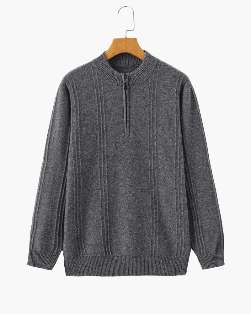 Grezam | Men’s 100% Cashmere Half Zip Sweater