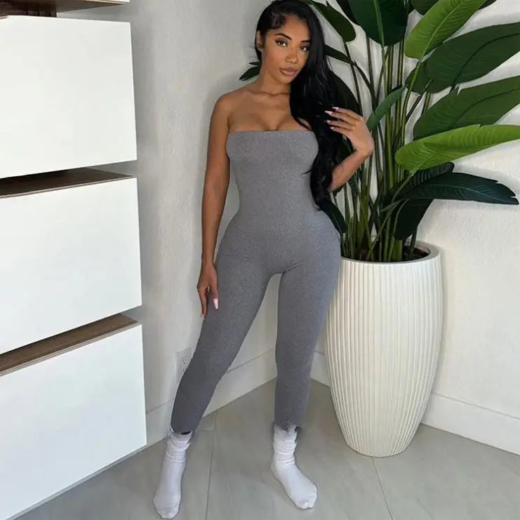 Grezam | Women’s Slim Fit Jumpsuit Soft Stretch Casual Evening Wear