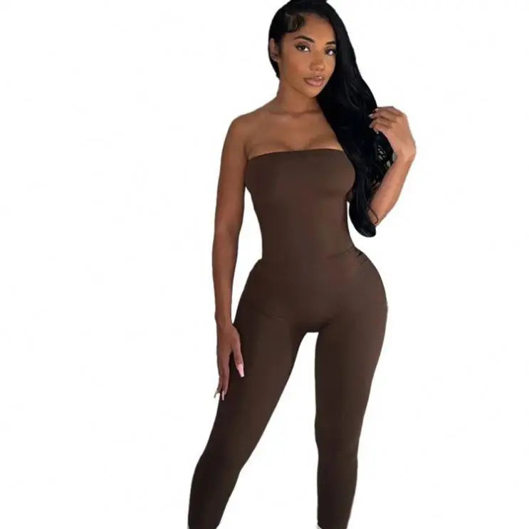 Grezam | Women’s Slim Fit Jumpsuit Soft Stretch Casual Evening Wear
