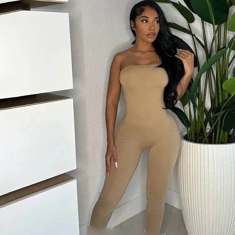 Grezam | Women’s Slim Fit Jumpsuit Soft Stretch Casual Evening Wear