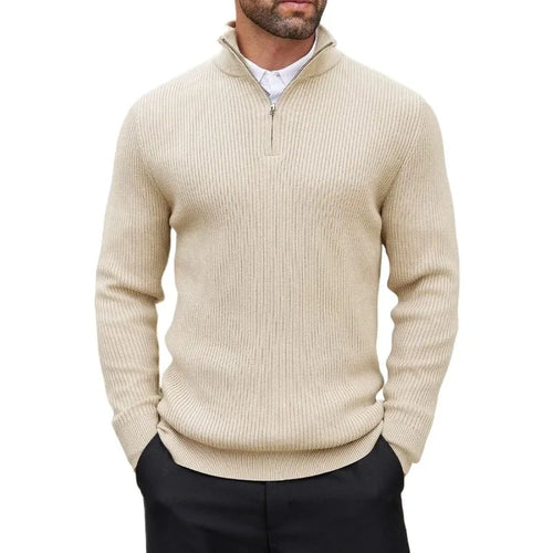 Grezam | Men’s Knit Quarter Zip Sweater Classic Comfort Timeless Fit