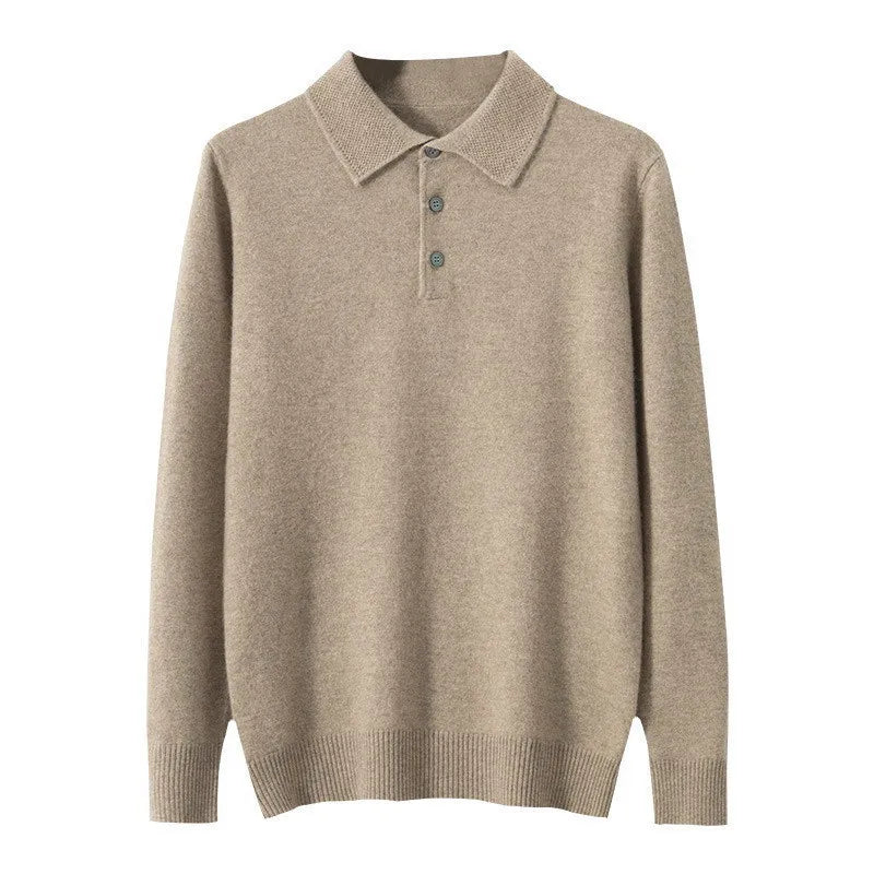 Grezam | Men’s Cashmere Sweater – Classic Polo Neck Knitwear