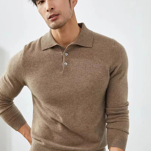 Grezam | Men’s Cashmere Sweater – Classic Polo Neck Knitwear