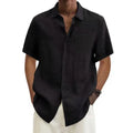 Grezam | Cotton Men's Short-Sleeved Shirts Summer Solid