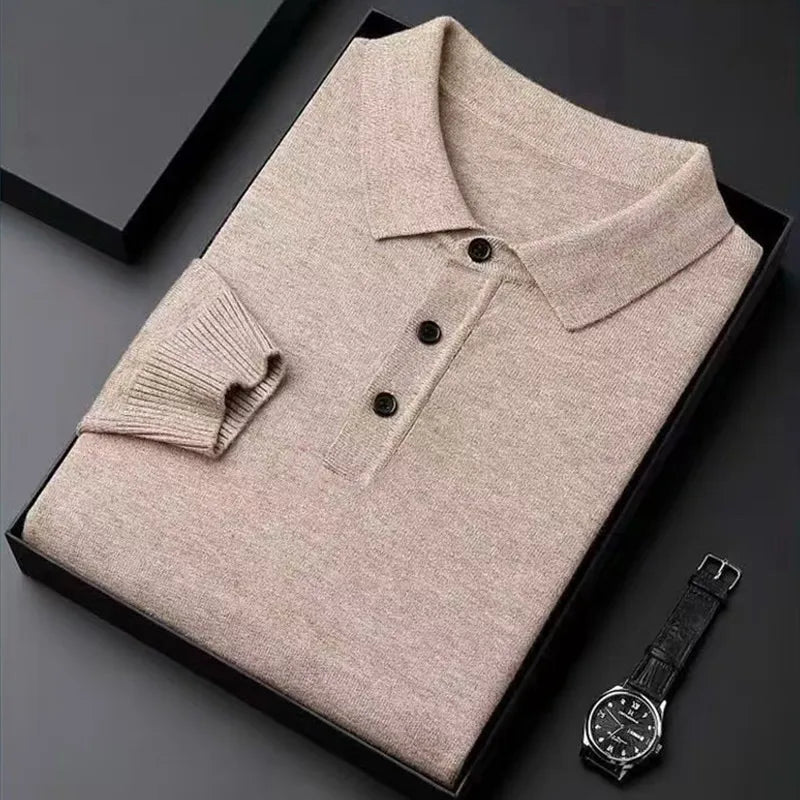 Grezam | Men’s Cashmere Sweater – Classic Polo Neck Knitwear