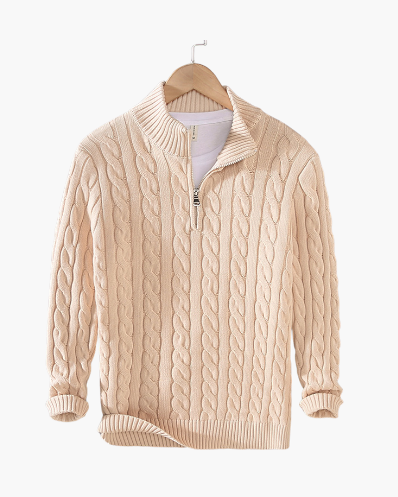 Grezam | Men’s Wool Half Zip Sweater Warm Classic Fit