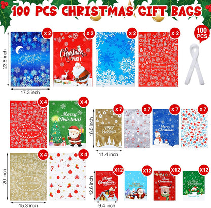 100pc Festive Gift Bags Set