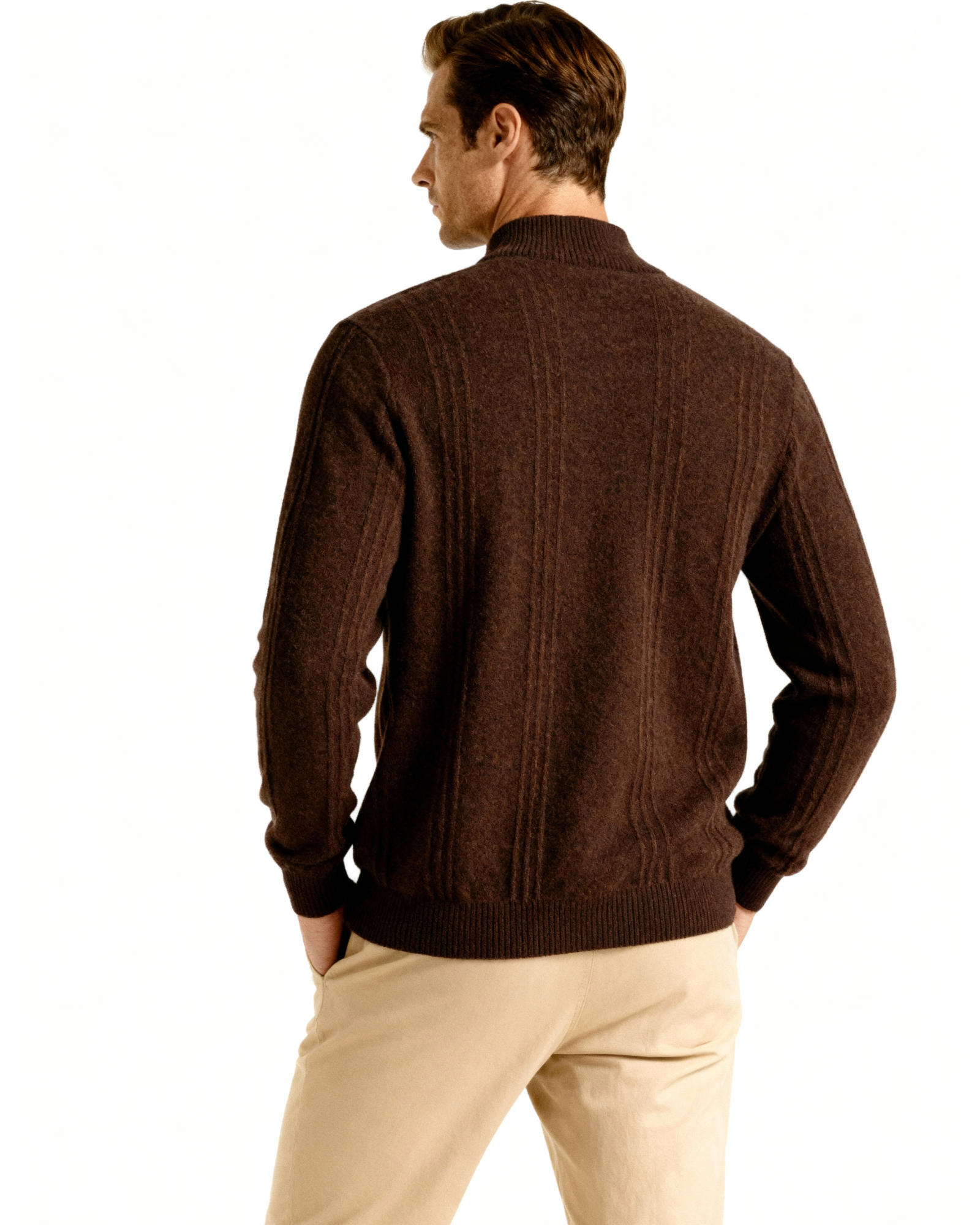 Grezam | Men’s 100% Cashmere Half Zip Sweater