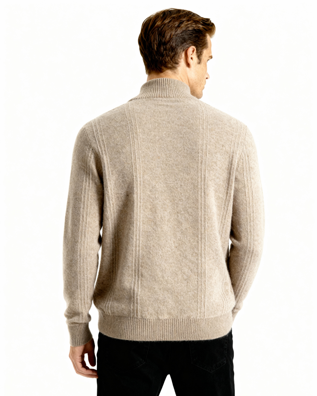 Grezam | Men’s 100% Cashmere Half Zip Sweater